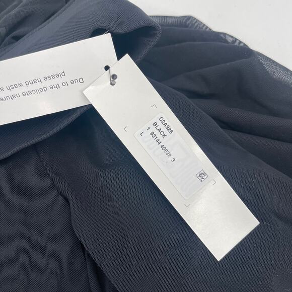 CARMEN MARC VALVO Swim Skirt Large Beach Cover-Up Sheer Slits Pull On Tie Waist - Picture 7 of 16